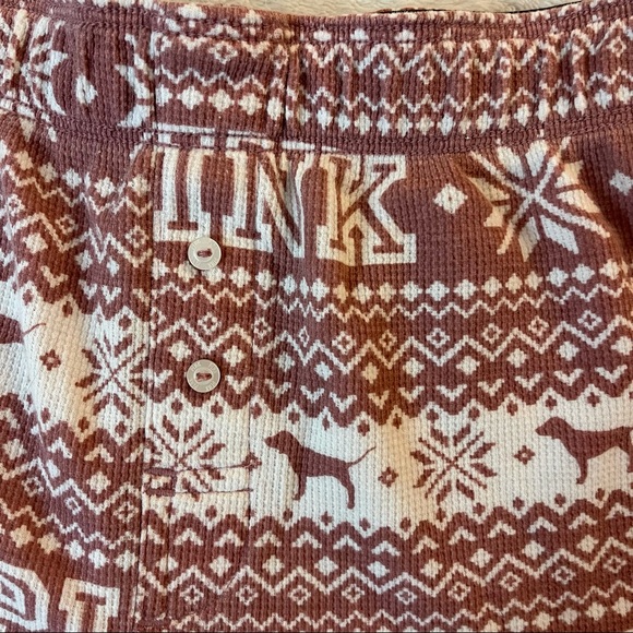 PINK Winter Patterned Sleep Shorts — Christmas / Holiday - Picture 2 of 4